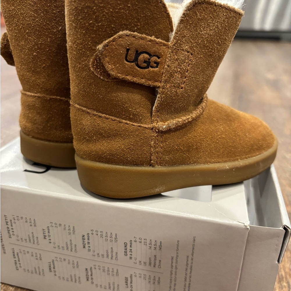 UGG Tan Mid-Calf Boots with Suede and Plush Lining